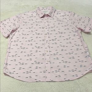 Men's Banana Republic Pink Fish Pattern Shirt